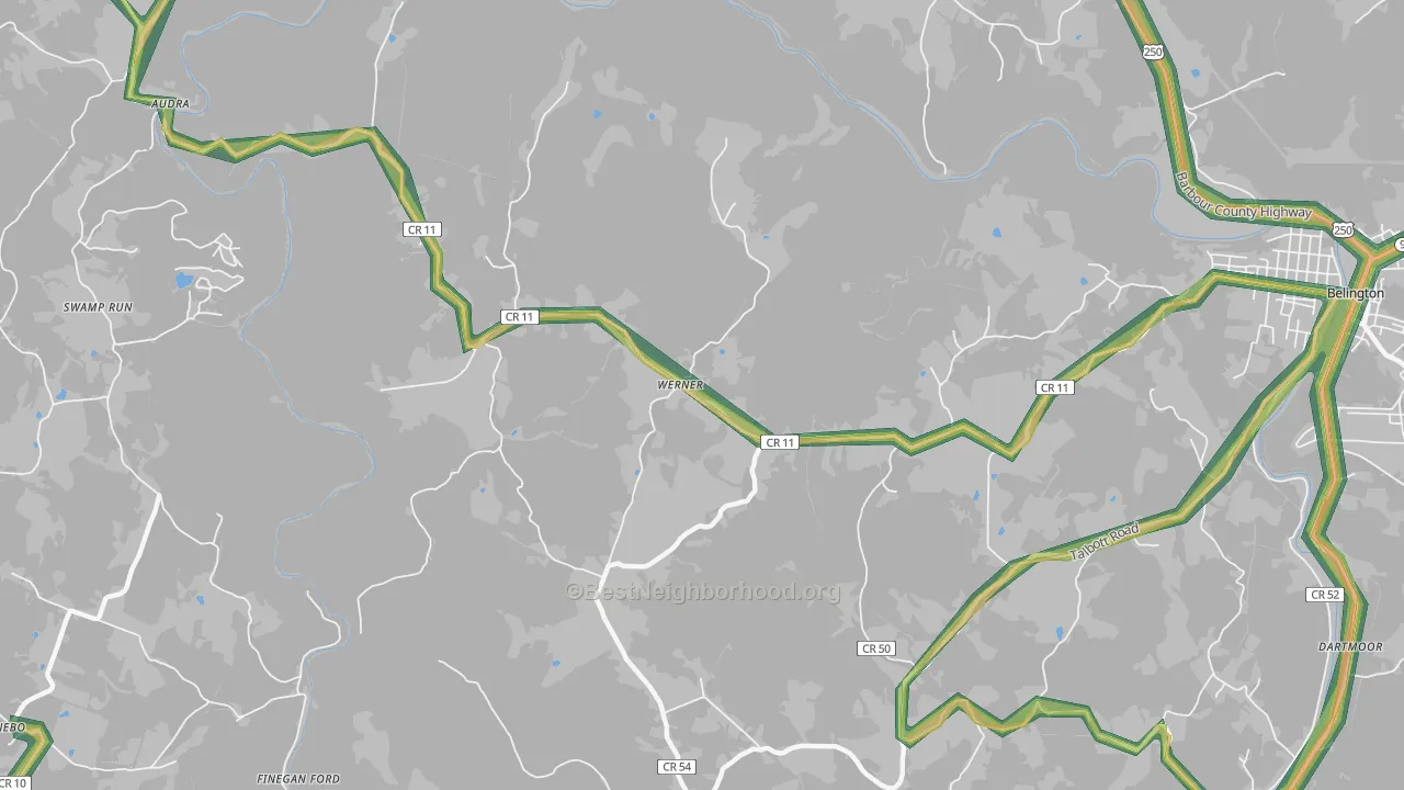 Werner, WV Map of Noise Levels in Werner