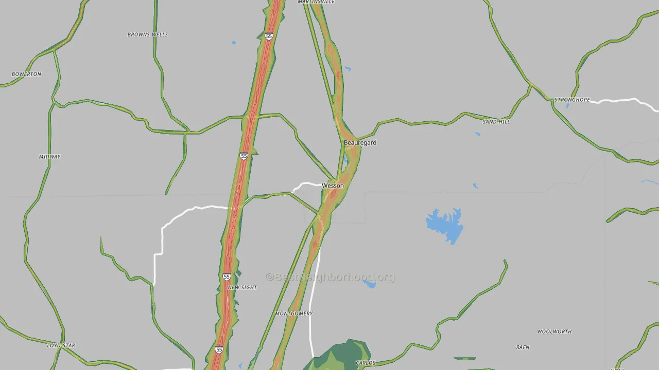 Wesson, MS Map of Noise Levels in Wesson