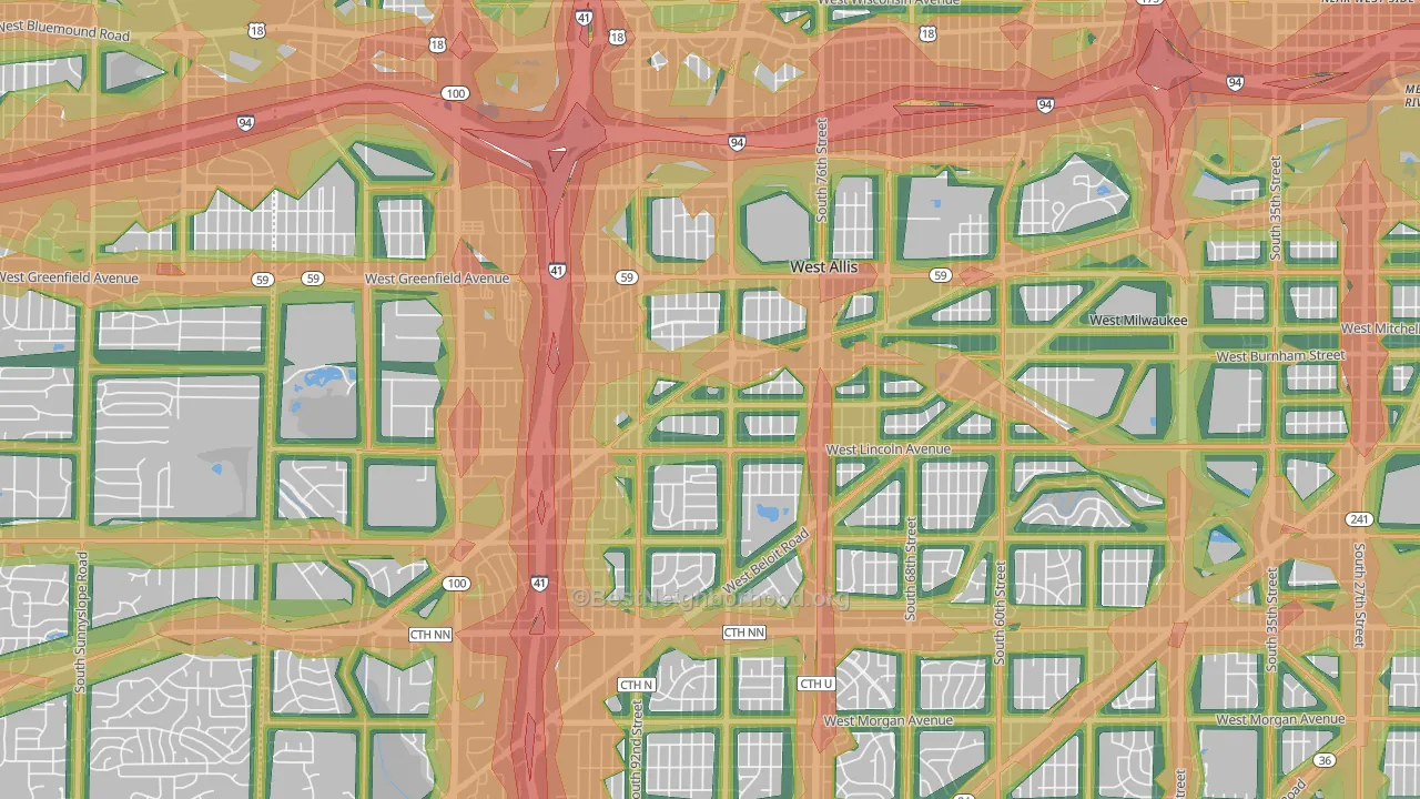 West Allis, WI Map of Noise Levels in West Allis