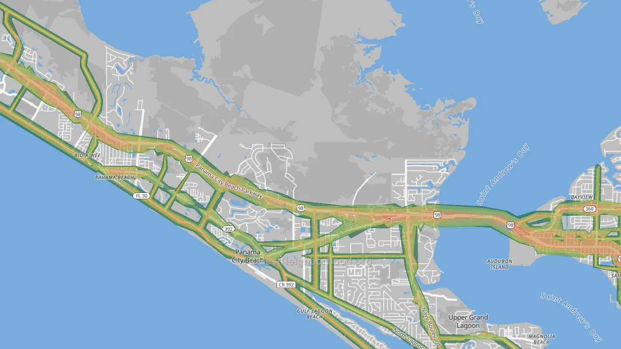 West Bay, FL Map of Noise Levels in West Bay