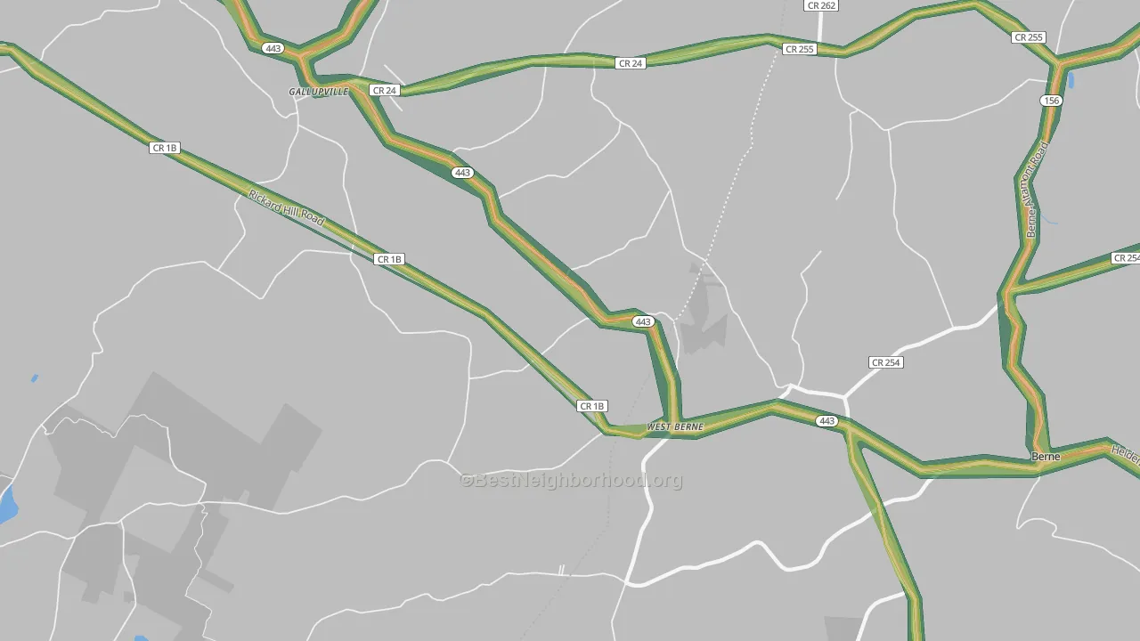 West Berne, NY Map of Noise Levels in West Berne