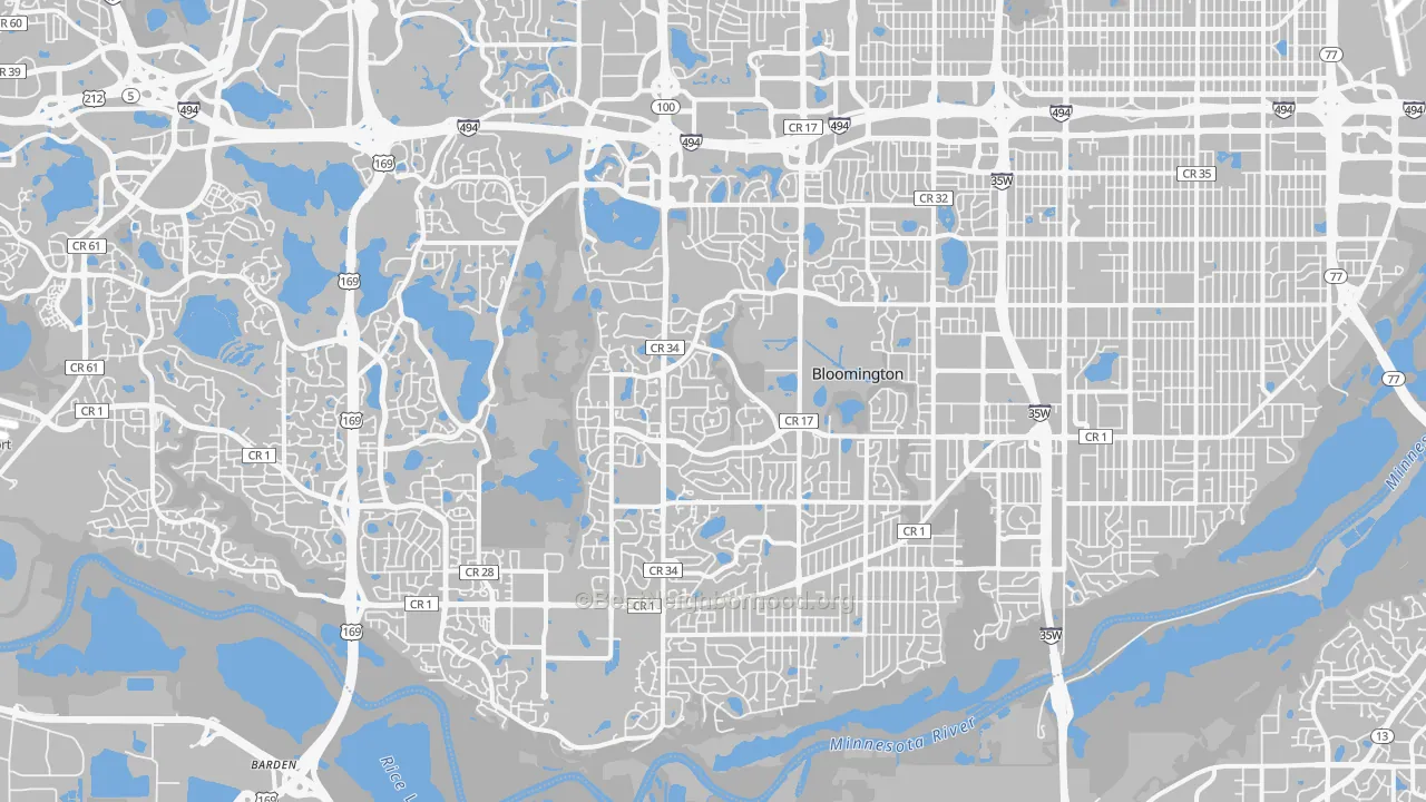 West Bloomington, Bloomington, MN Map of Noise Levels in West Bloomington