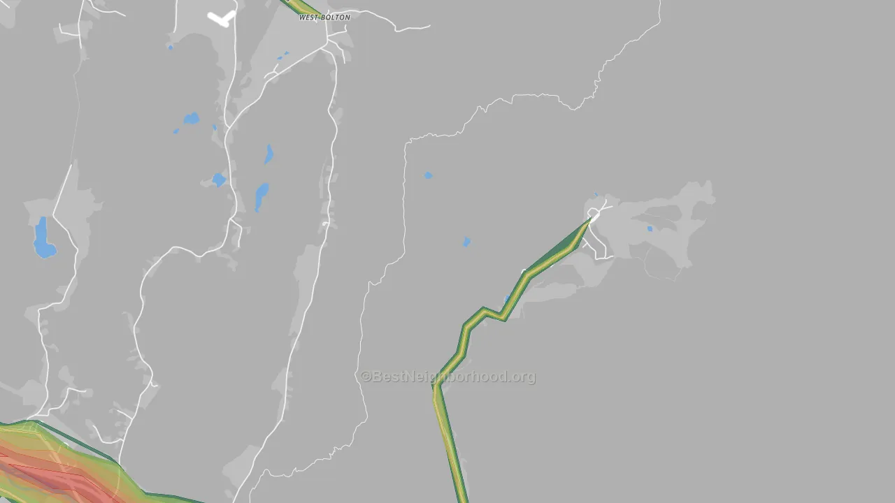 West Bolton, VT Map of Noise Levels in West Bolton