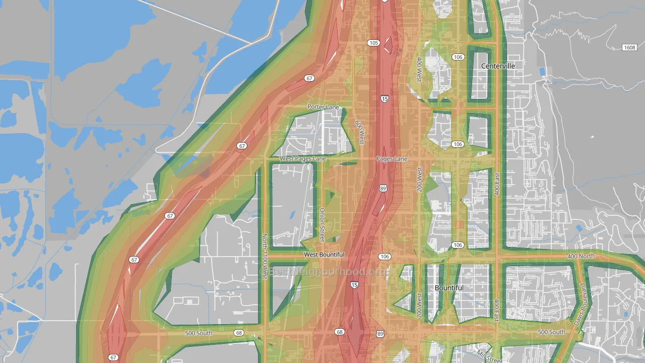 West Bountiful, UT Map of Noise Levels in West Bountiful
