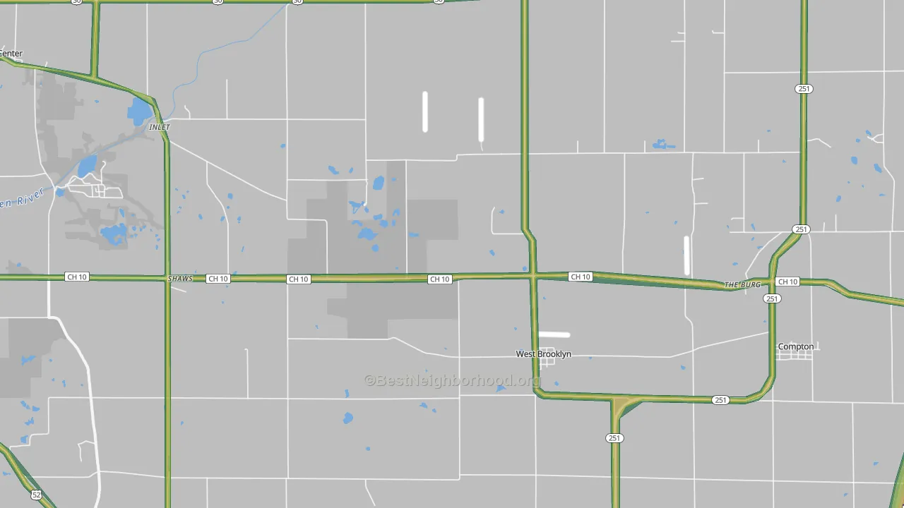 West Brooklyn, IL Map of Noise Levels in West Brooklyn