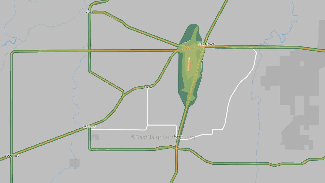 West Carroll Parish, LA Map of Noise Levels in West Carroll Parish
