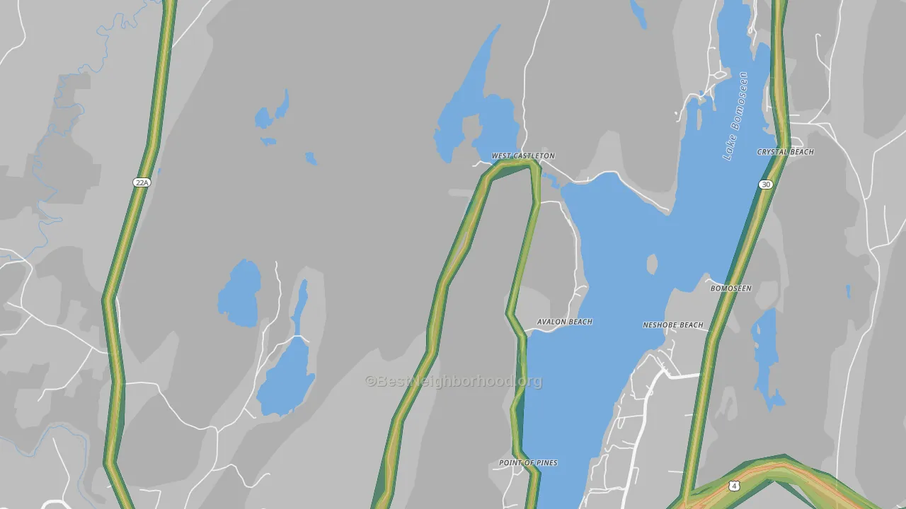 West Castleton, VT Map of Noise Levels in West Castleton