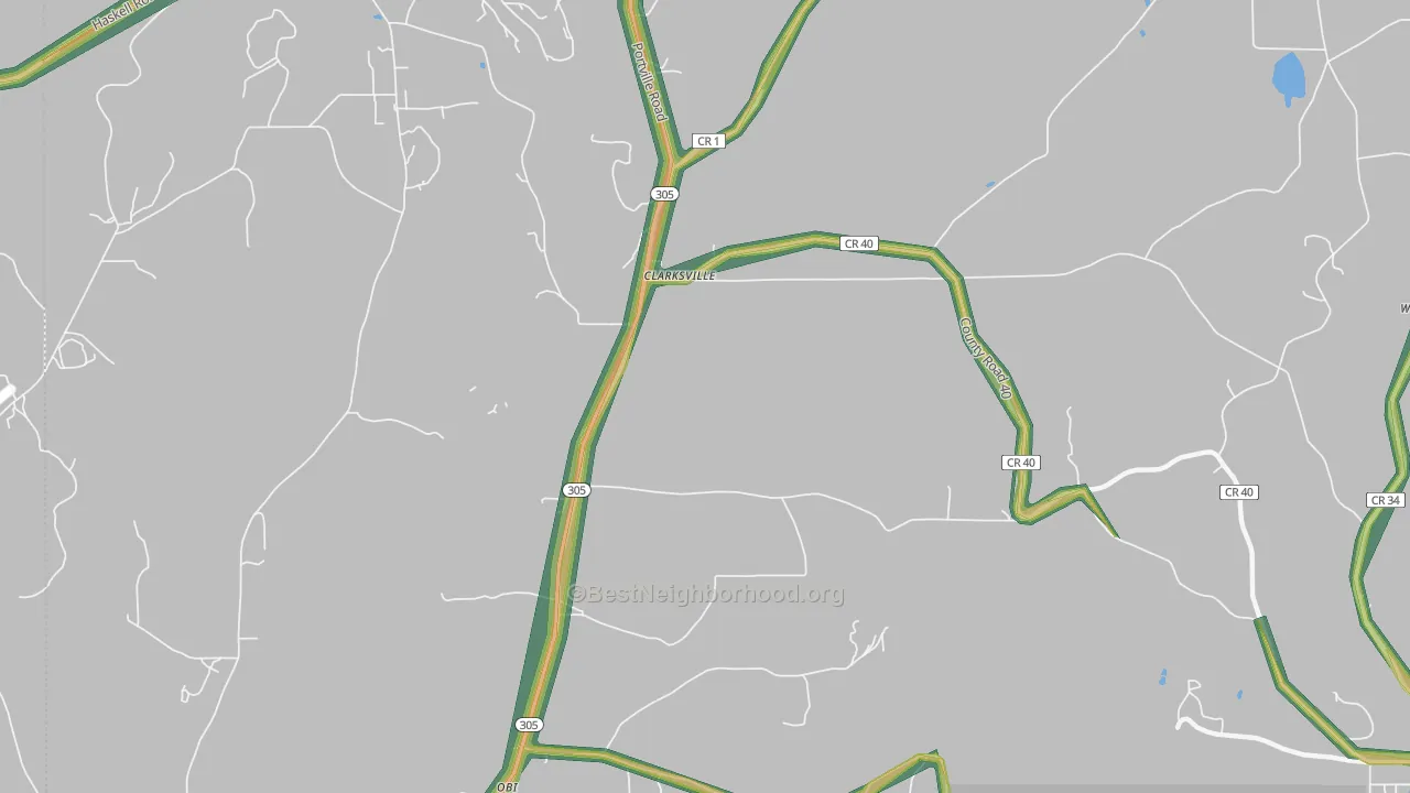 West Clarksville, NY Map of Noise Levels in West Clarksville