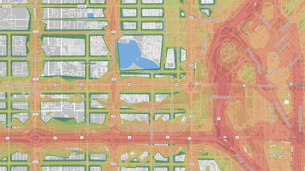 West Colfax, Denver, CO Map of Noise Levels in West Colfax