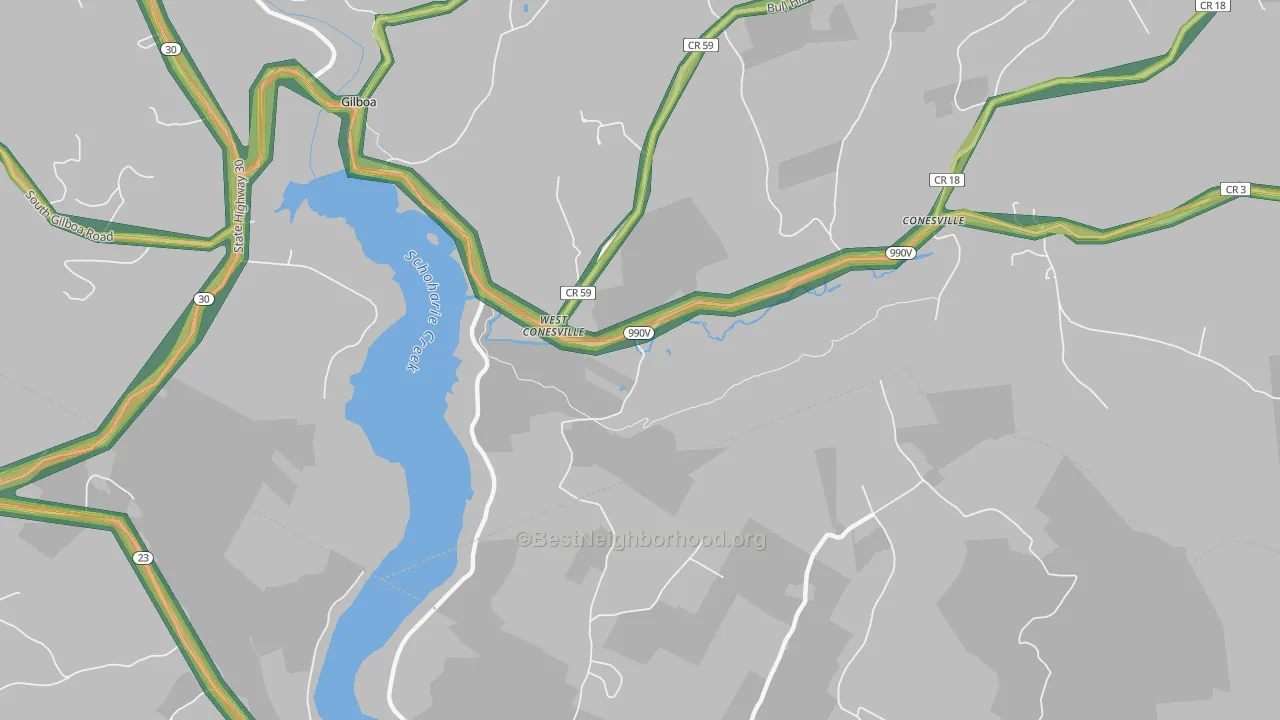 West Conesville, NY Map of Noise Levels in West Conesville