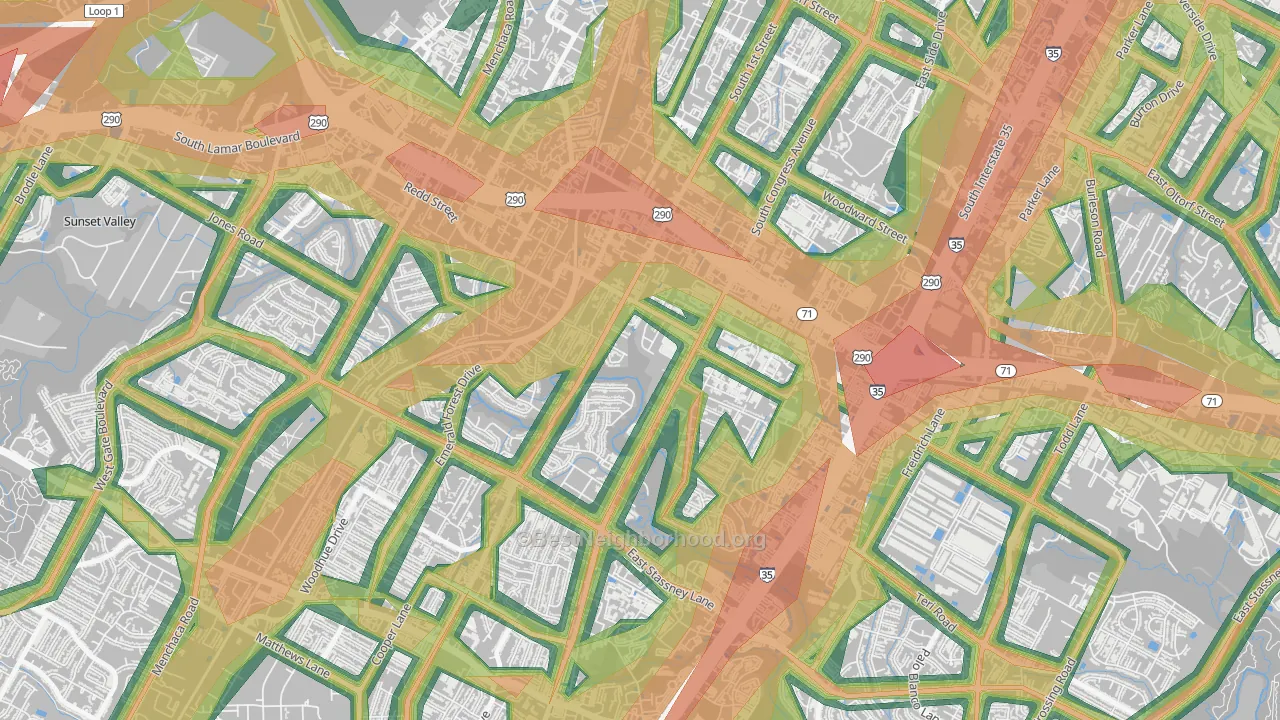 West Congress, Austin, TX Map of Noise Levels in West Congress