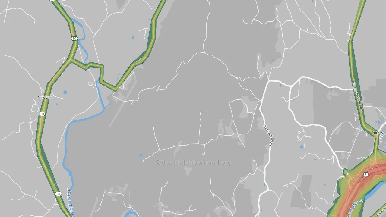 West Dummerston, VT Map of Noise Levels in West Dummerston