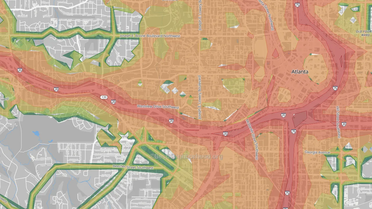 West End, Atlanta, GA Map of Noise Levels in West End