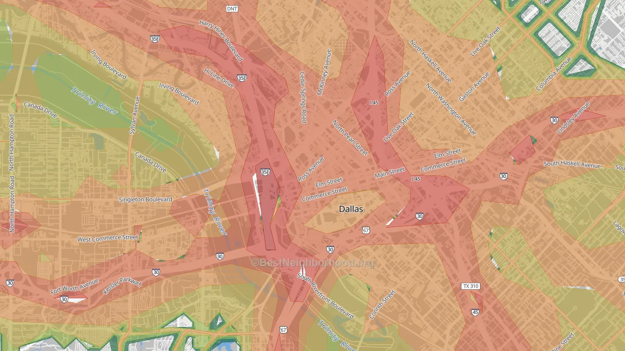 West End Historic District, Dallas, TX Map of Noise Levels in West End Historic District