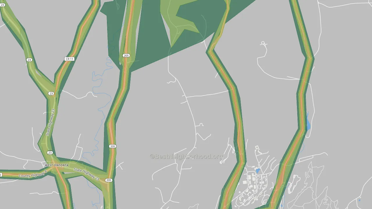 West End, NY Map of Noise Levels in West End