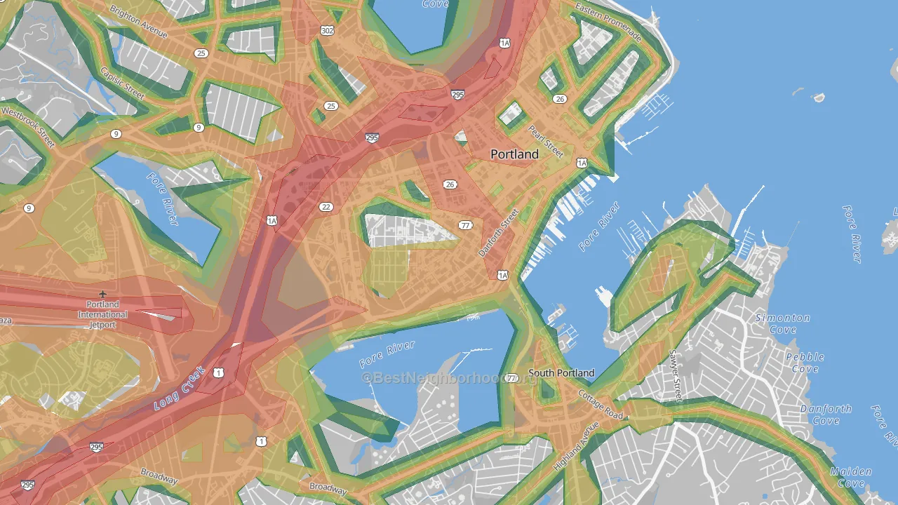West End, Portland, ME Map of Noise Levels in West End
