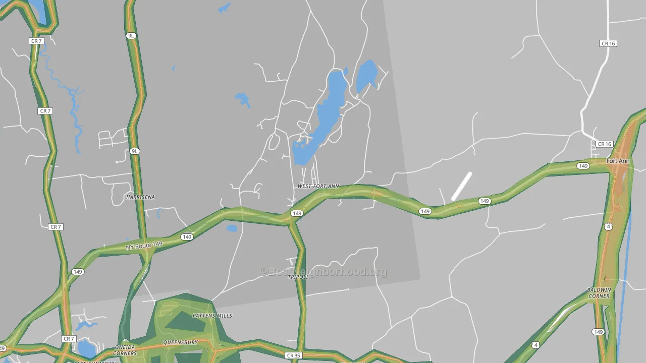 West Fort Ann, NY Map of Noise Levels in West Fort Ann