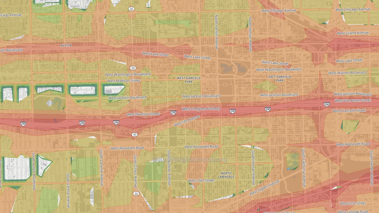 West Garfield Park, Chicago, IL Map of Noise Levels in West Garfield Park