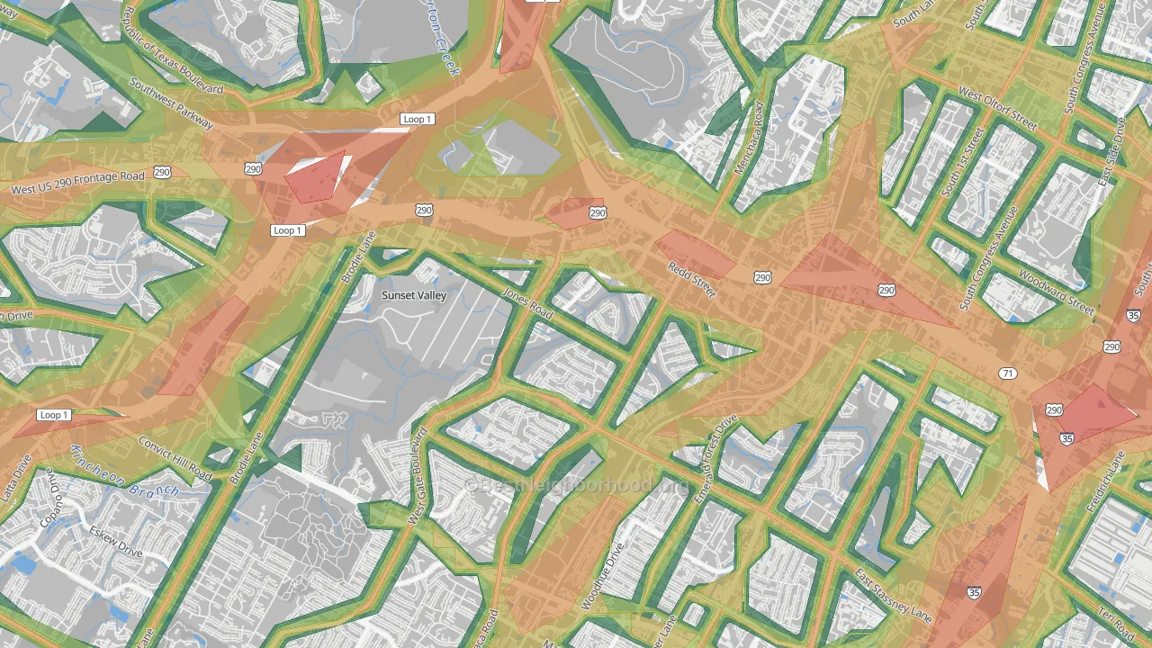 West Gate, Austin, TX Map of Noise Levels in West Gate