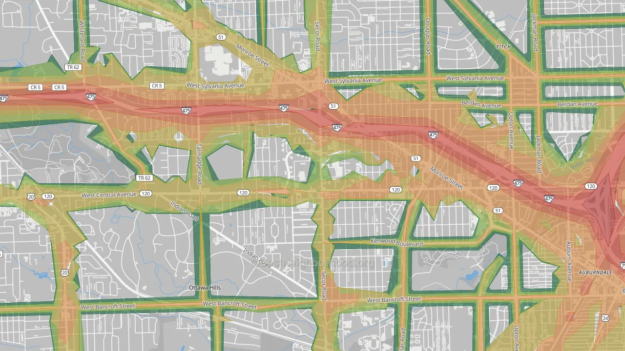 West Gate, Toledo, OH Map of Noise Levels in West Gate