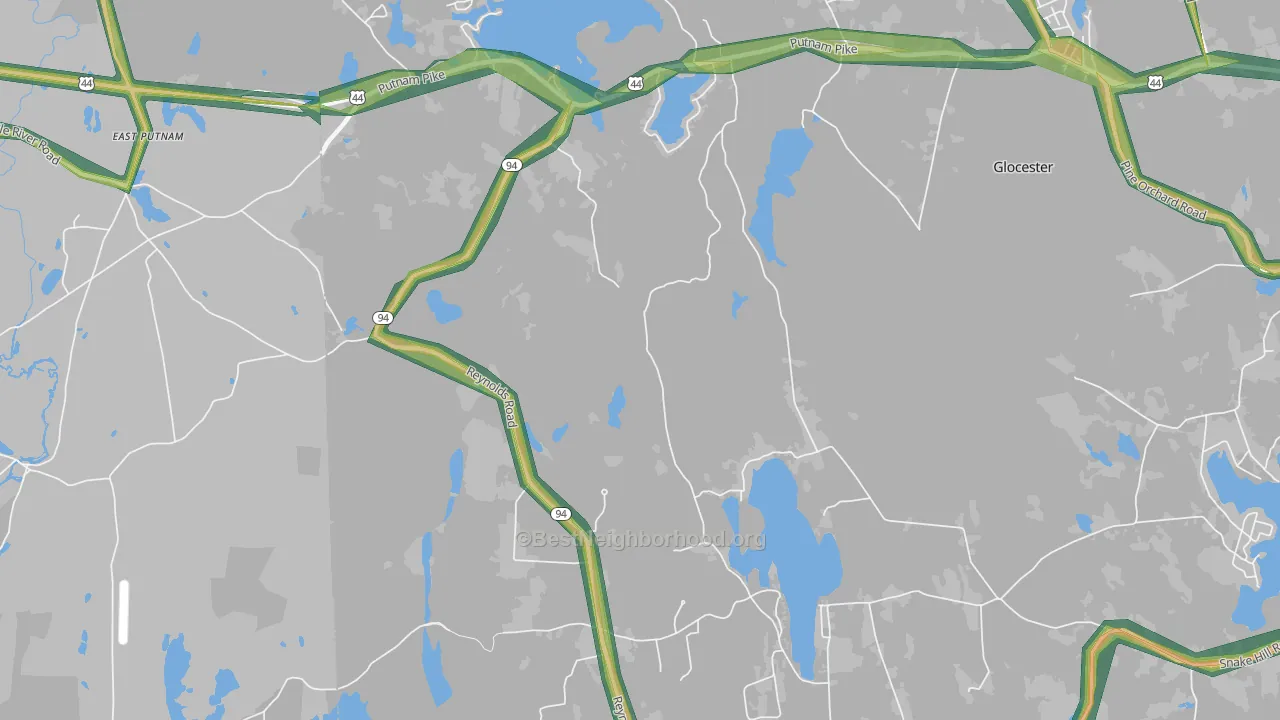 West Glocester, RI Map of Noise Levels in West Glocester