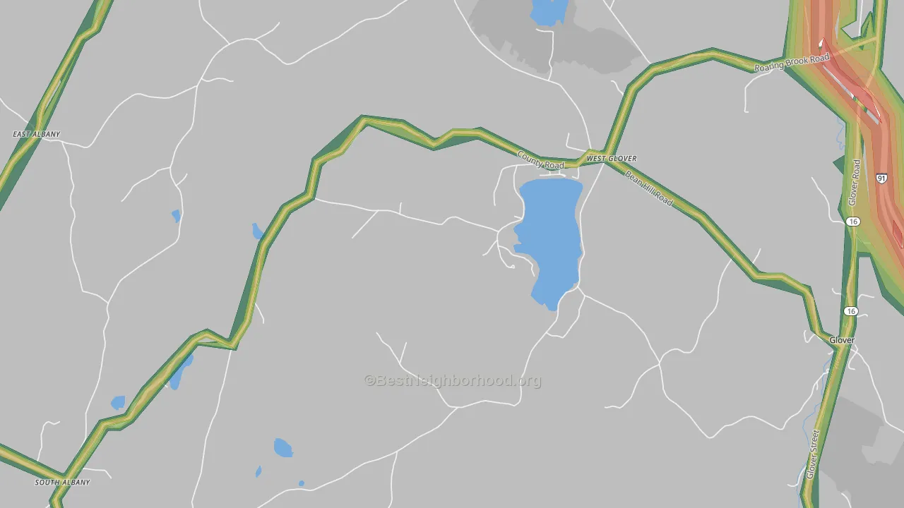 West Glover, VT Map of Noise Levels in West Glover
