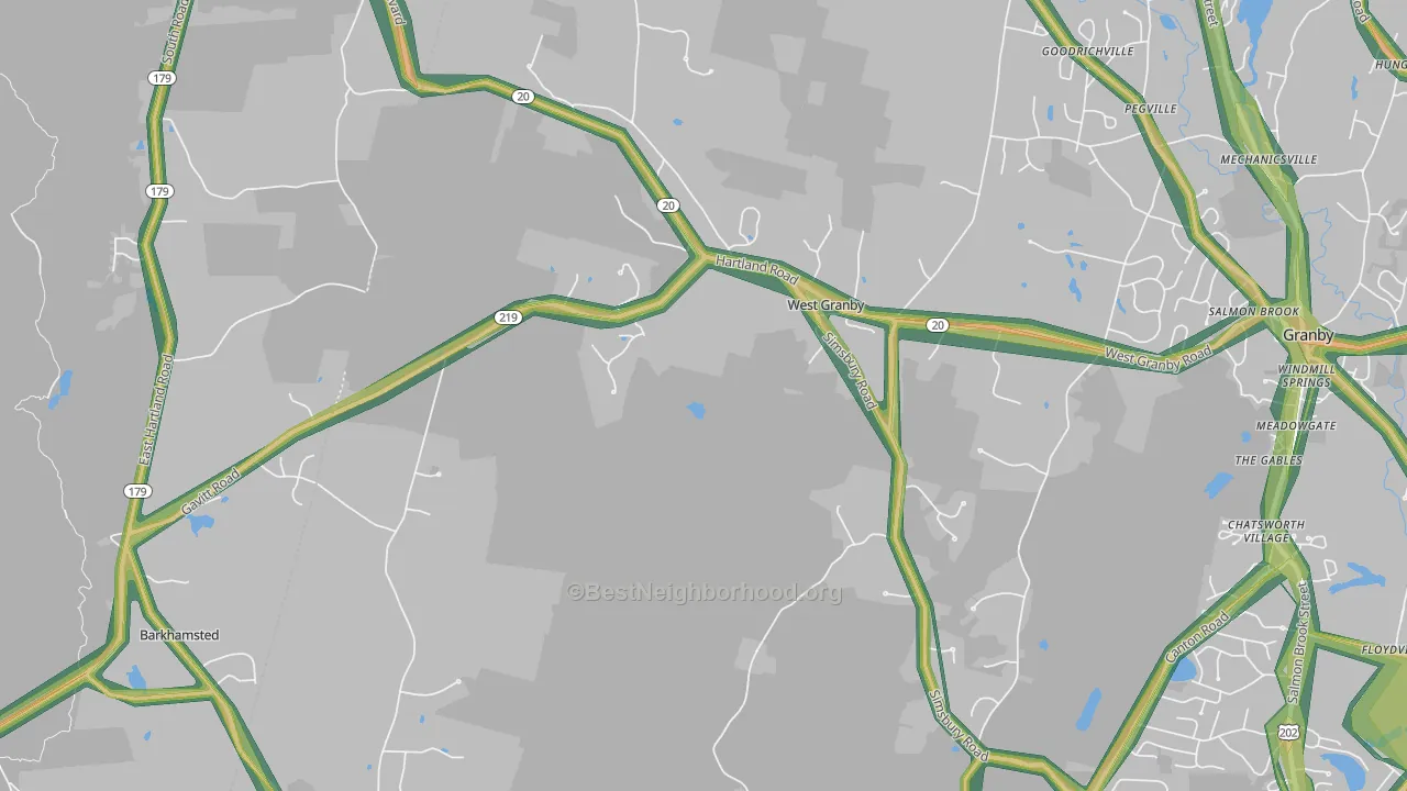 West Granby, CT Map of Noise Levels in West Granby