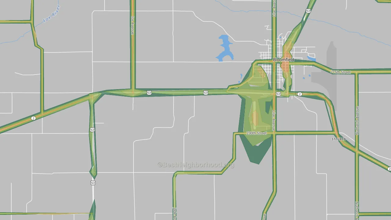 West Grove, IA Map of Noise Levels in West Grove
