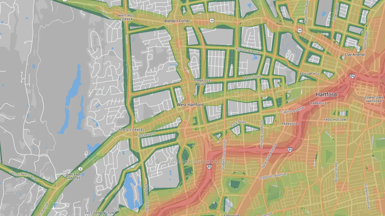 West Hartford, CT Map of Noise Levels in West Hartford