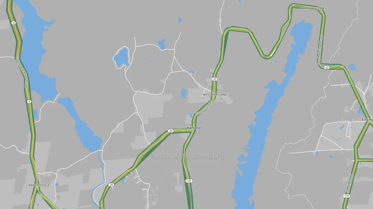 West Hartland, CT Map of Noise Levels in West Hartland
