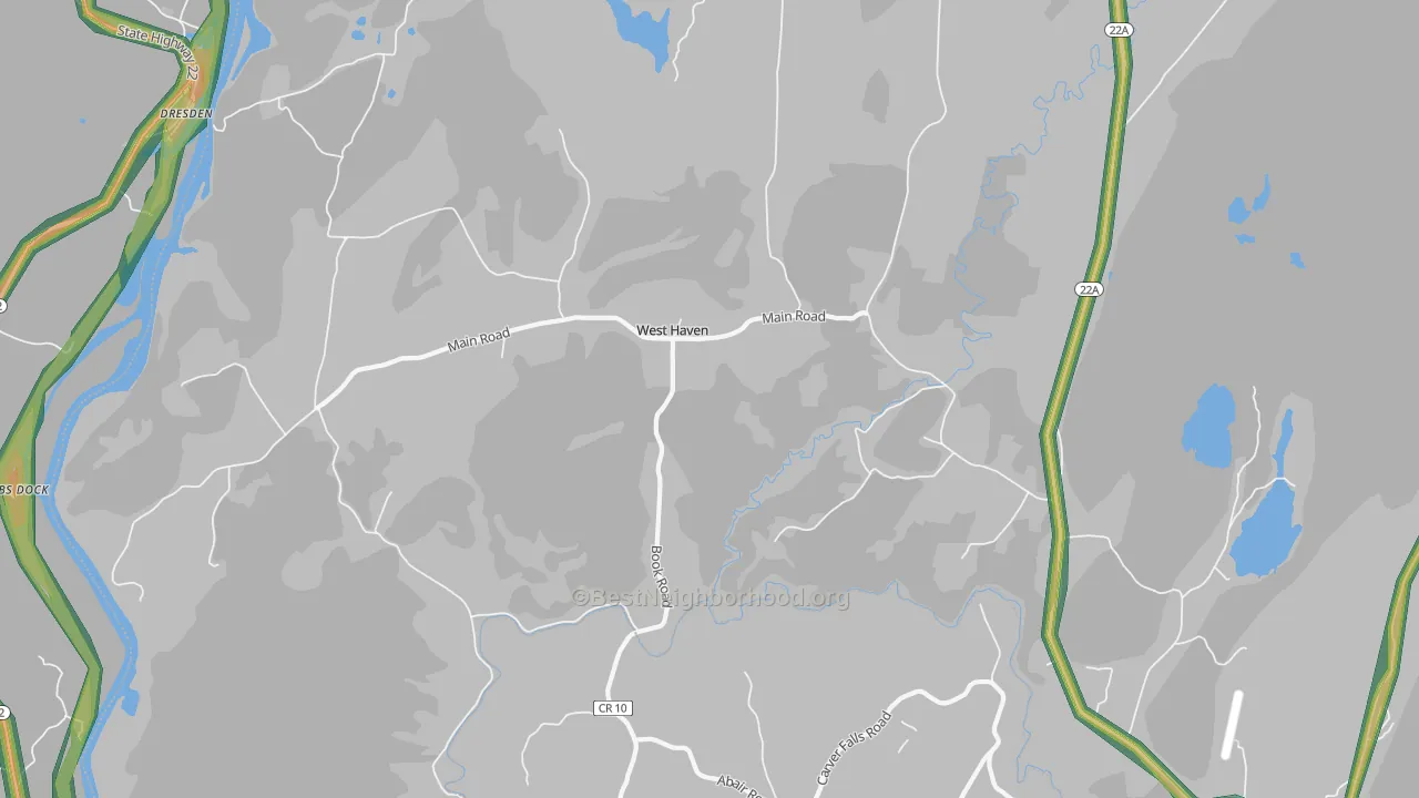 West Haven, VT Map of Noise Levels in West Haven
