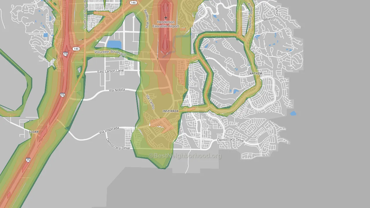 West Henderson, Henderson, NV Map of Noise Levels in West Henderson