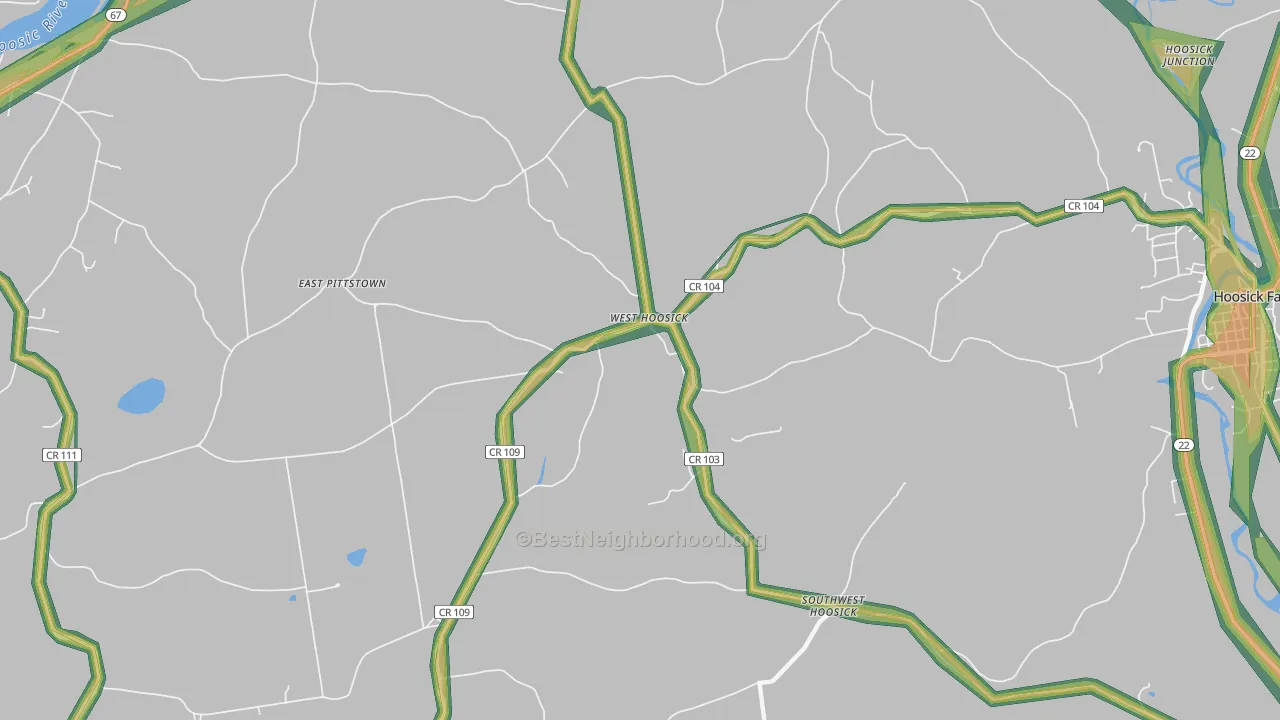 West Hoosick, NY Map of Noise Levels in West Hoosick