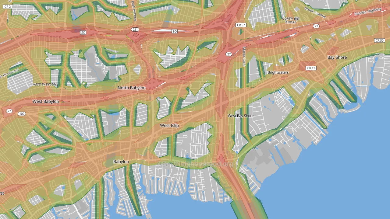 West Islip, NY Map of Noise Levels in West Islip