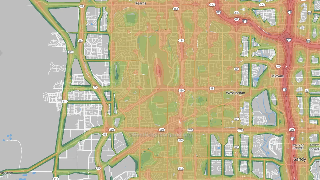 West Jordan, UT Map of Noise Levels in West Jordan