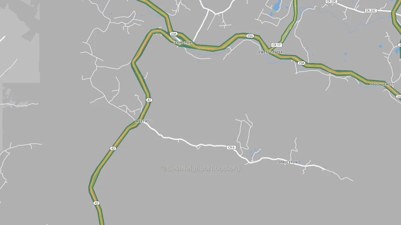 West Kill, NY Map of Noise Levels in West Kill
