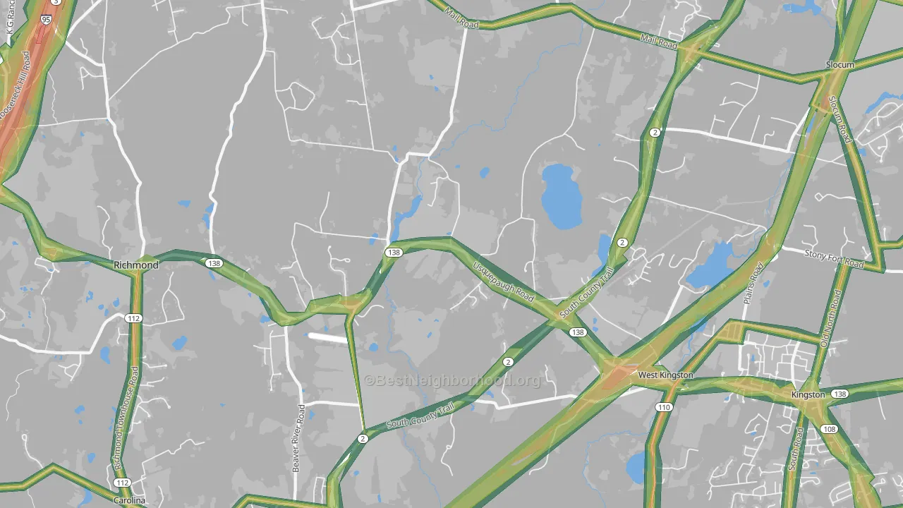 West Kingston, RI Map of Noise Levels in West Kingston