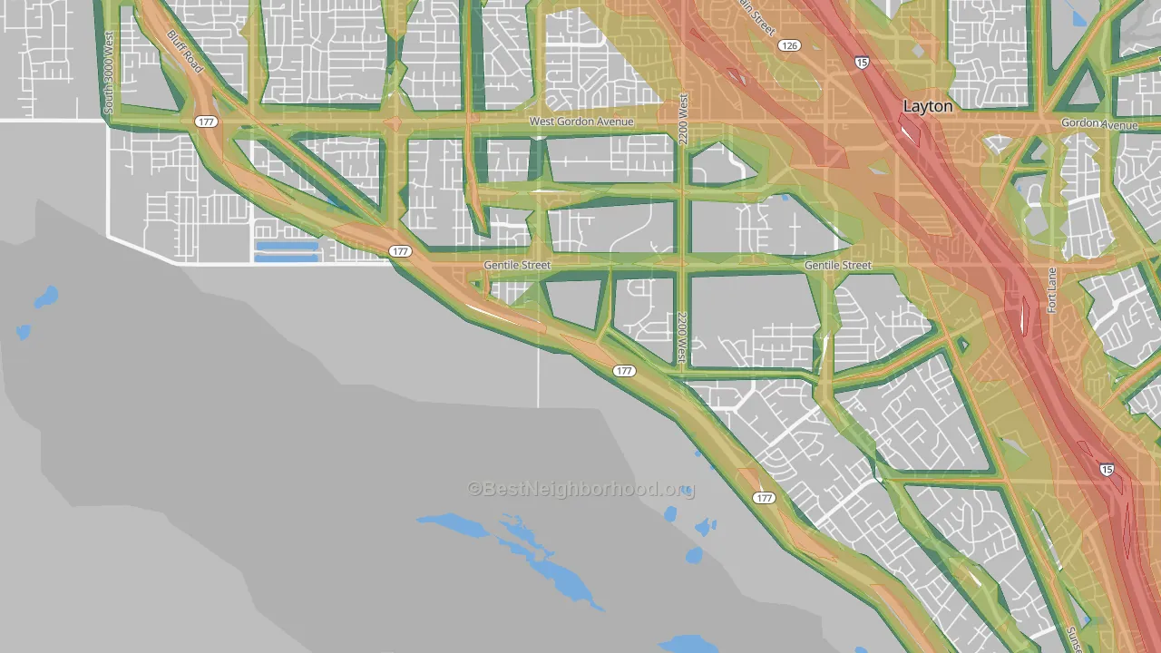 West Layton, UT Map of Noise Levels in West Layton
