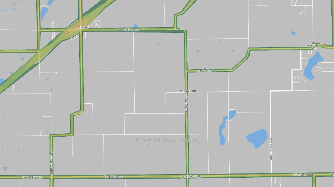 West Leroy, MI Map of Noise Levels in West Leroy