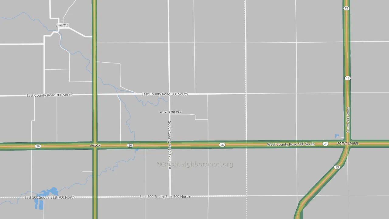 West Liberty, IN Map of Noise Levels in West Liberty