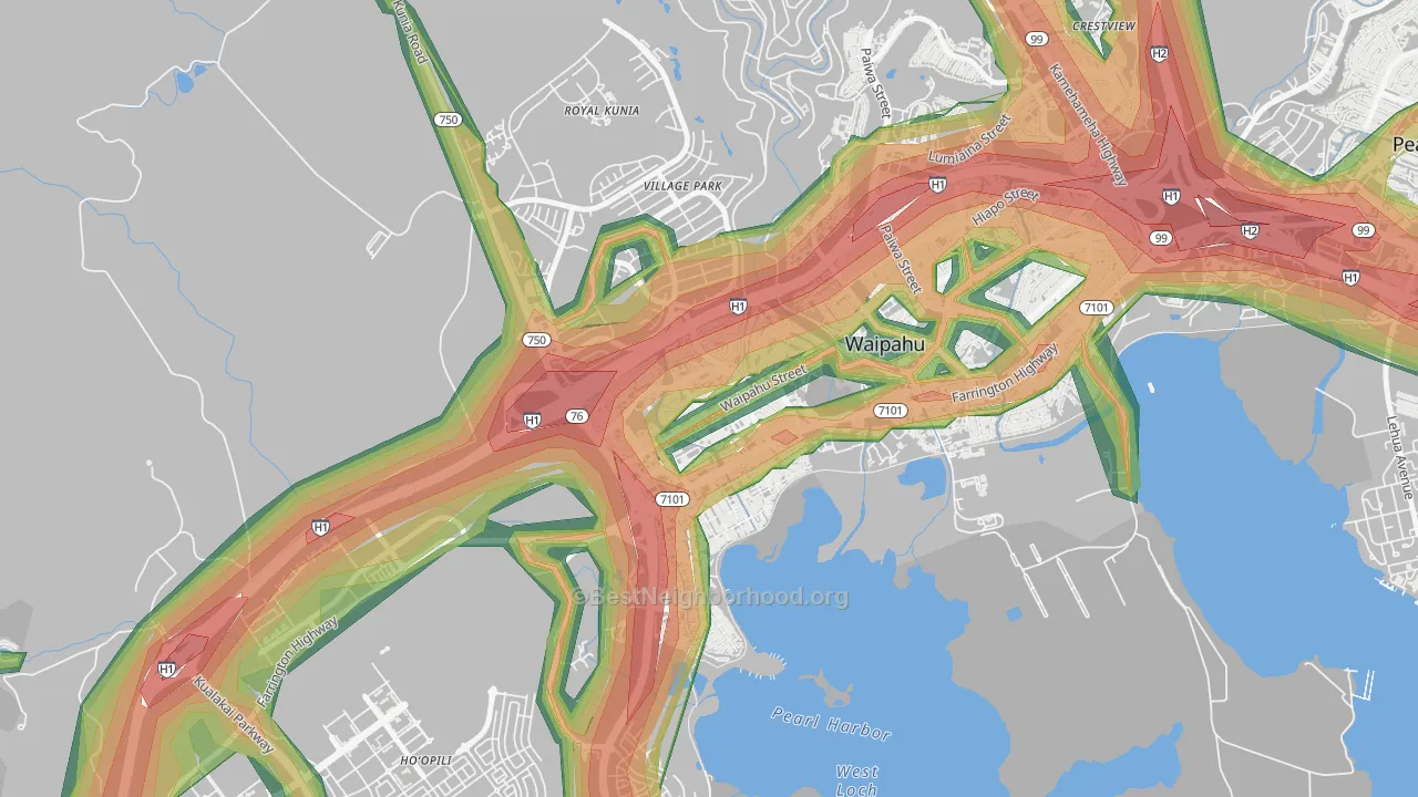 West Loch, Waipahu, HI Map of Noise Levels in West Loch