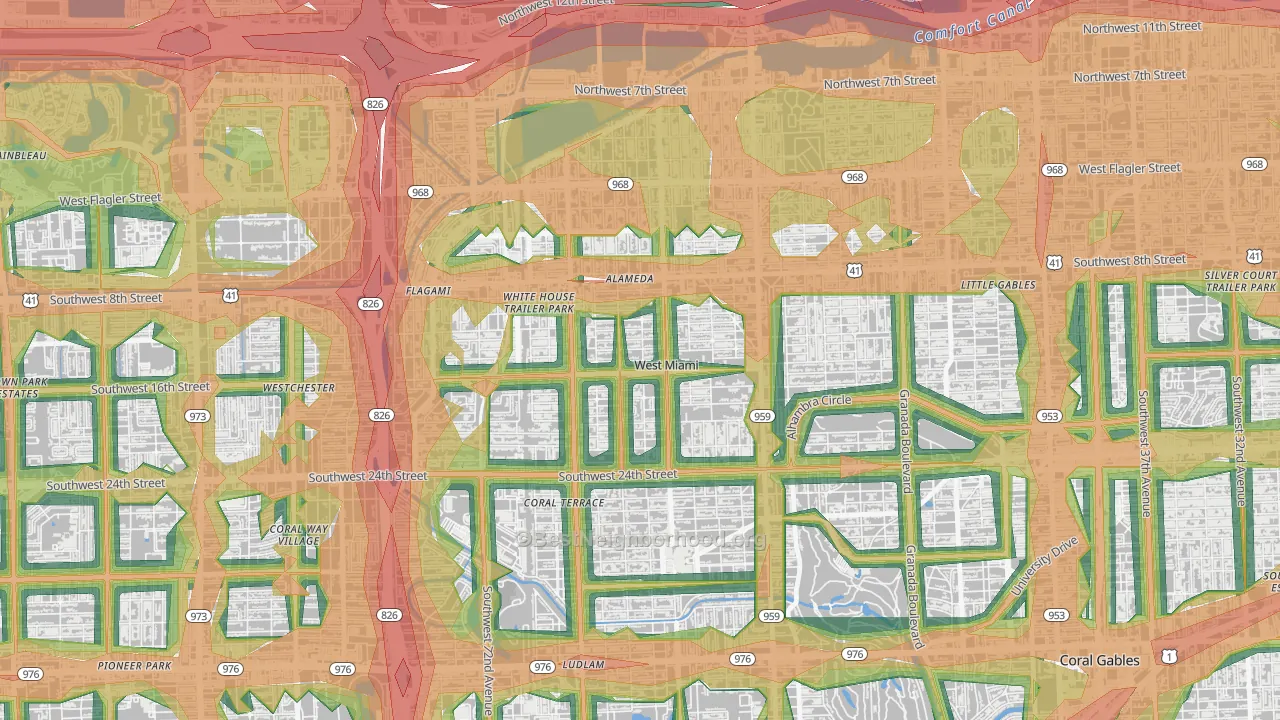 West Miami, FL Map of Noise Levels in West Miami