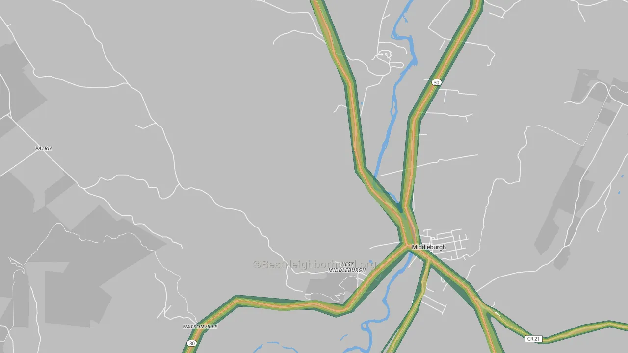 West Middleburgh, NY Map of Noise Levels in West Middleburgh