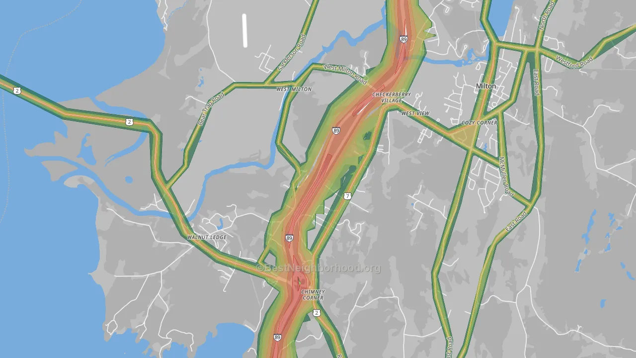 West Milton, VT Map of Noise Levels in West Milton