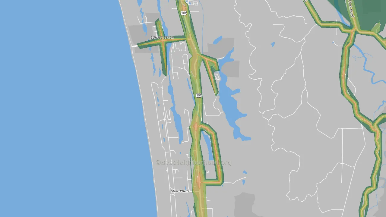 West, OR Map of Noise Levels in West