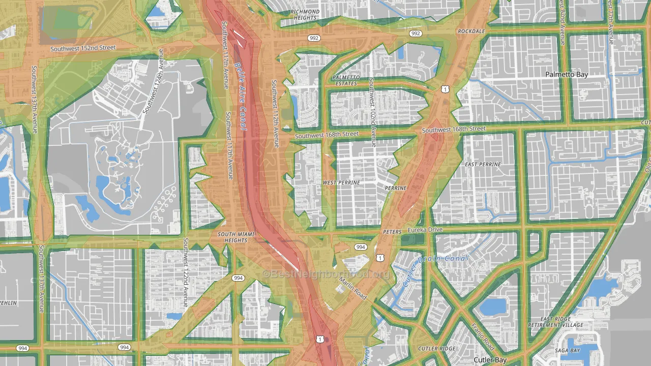 West Perrine, FL Map of Noise Levels in West Perrine