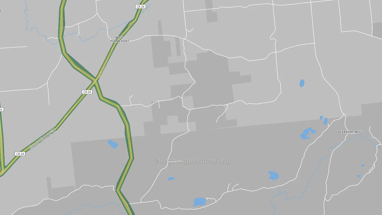 West Pierrepont, NY Map of Noise Levels in West Pierrepont