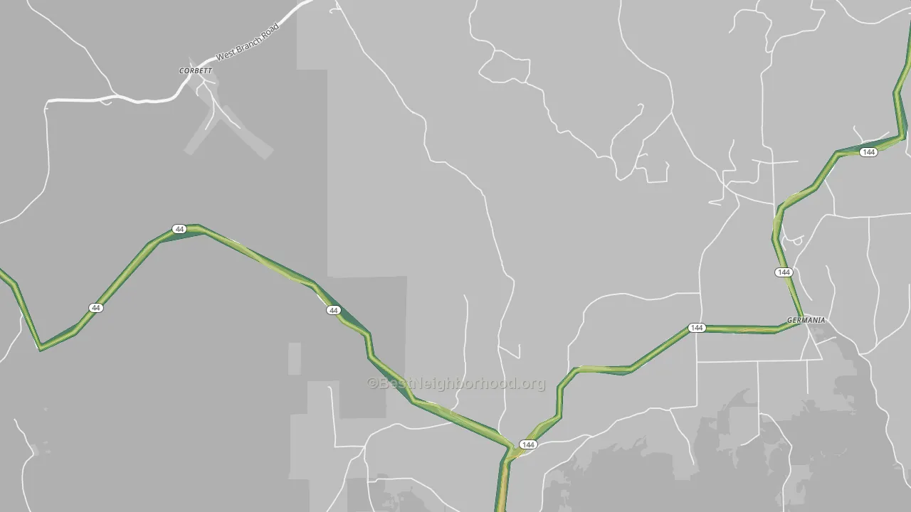 West Pike, PA Map of Noise Levels in West Pike