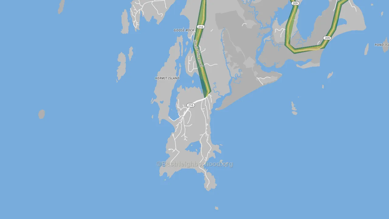 West Point, ME Map of Noise Levels in West Point