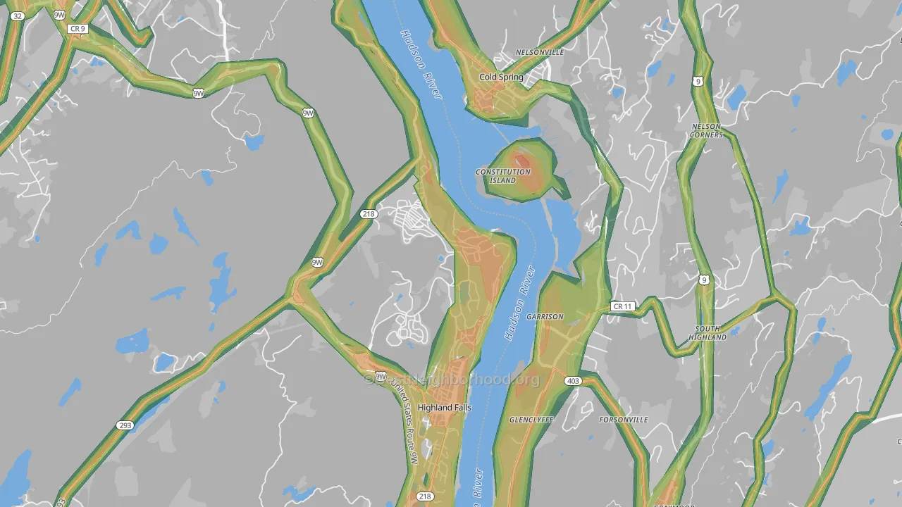 West Point, NY Map of Noise Levels in West Point